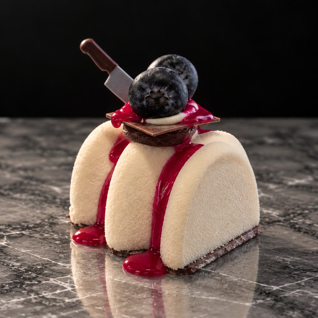 Bleeding Cheesecake Halloween porsjonskake med Philadelphia-ost og assorterte bær